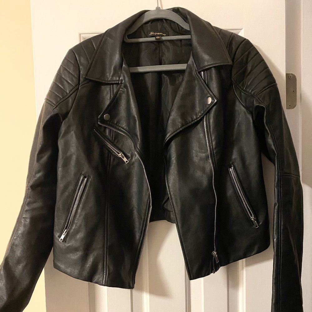 Shinestar Faux Leather Jacket